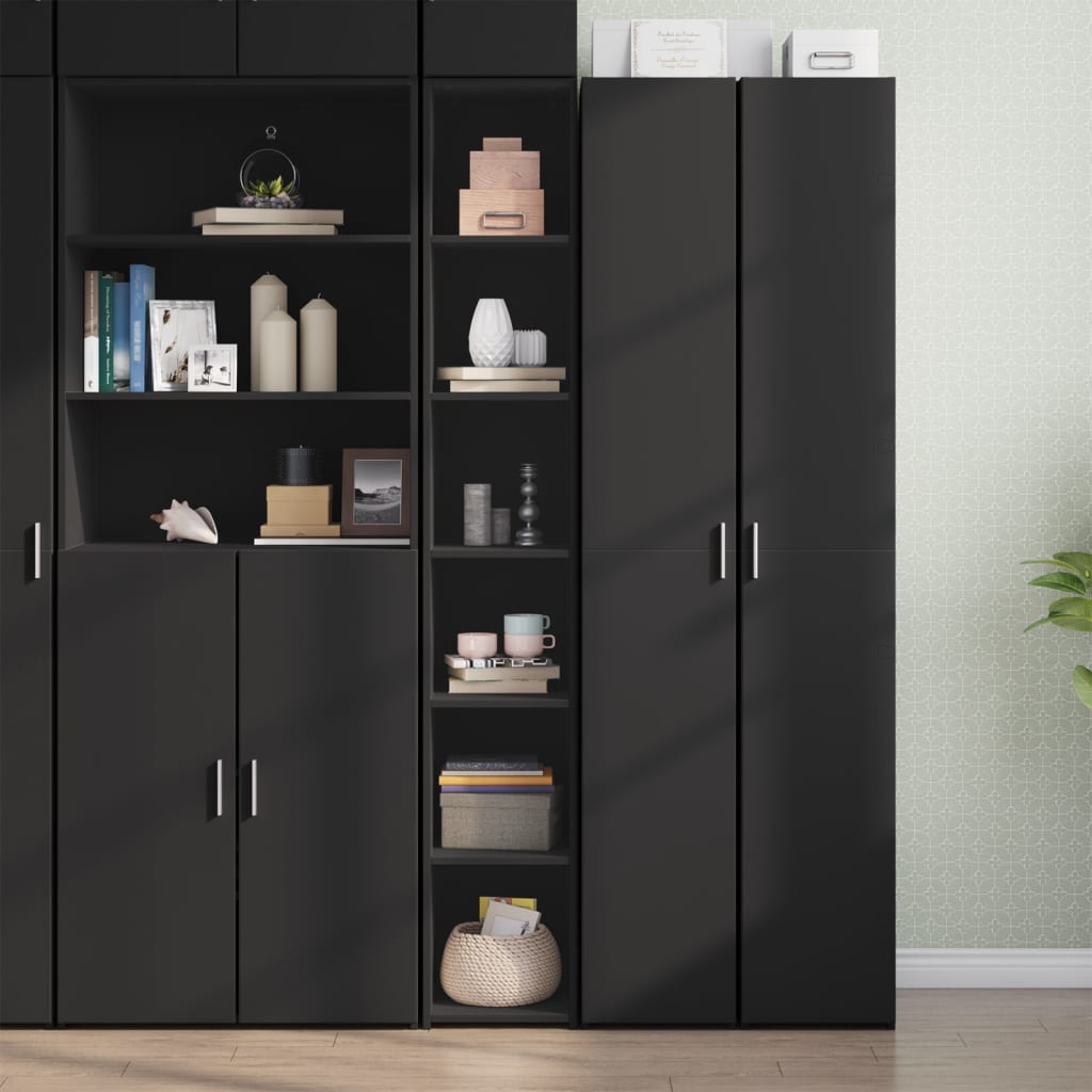 Hylle Svart 30X41X185 Cm Konstruert Tre