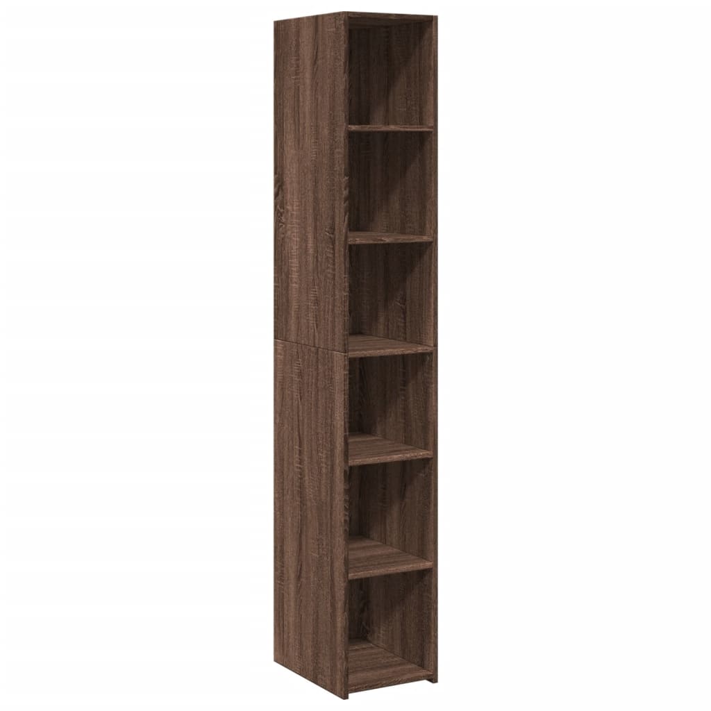 Hylle Brun Eik 30X41X185 Cm Konstruert Tre