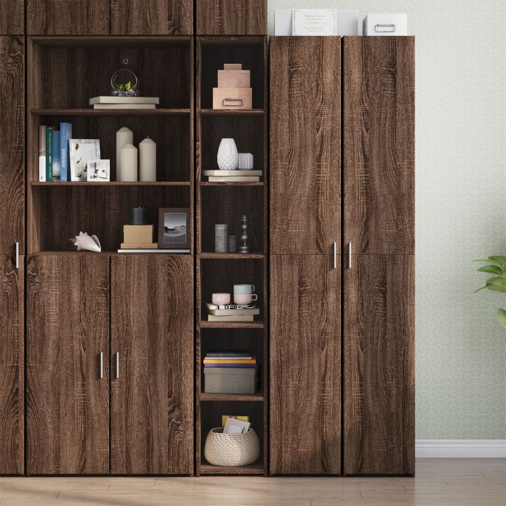 Hylle Brun Eik 30X41X185 Cm Konstruert Tre