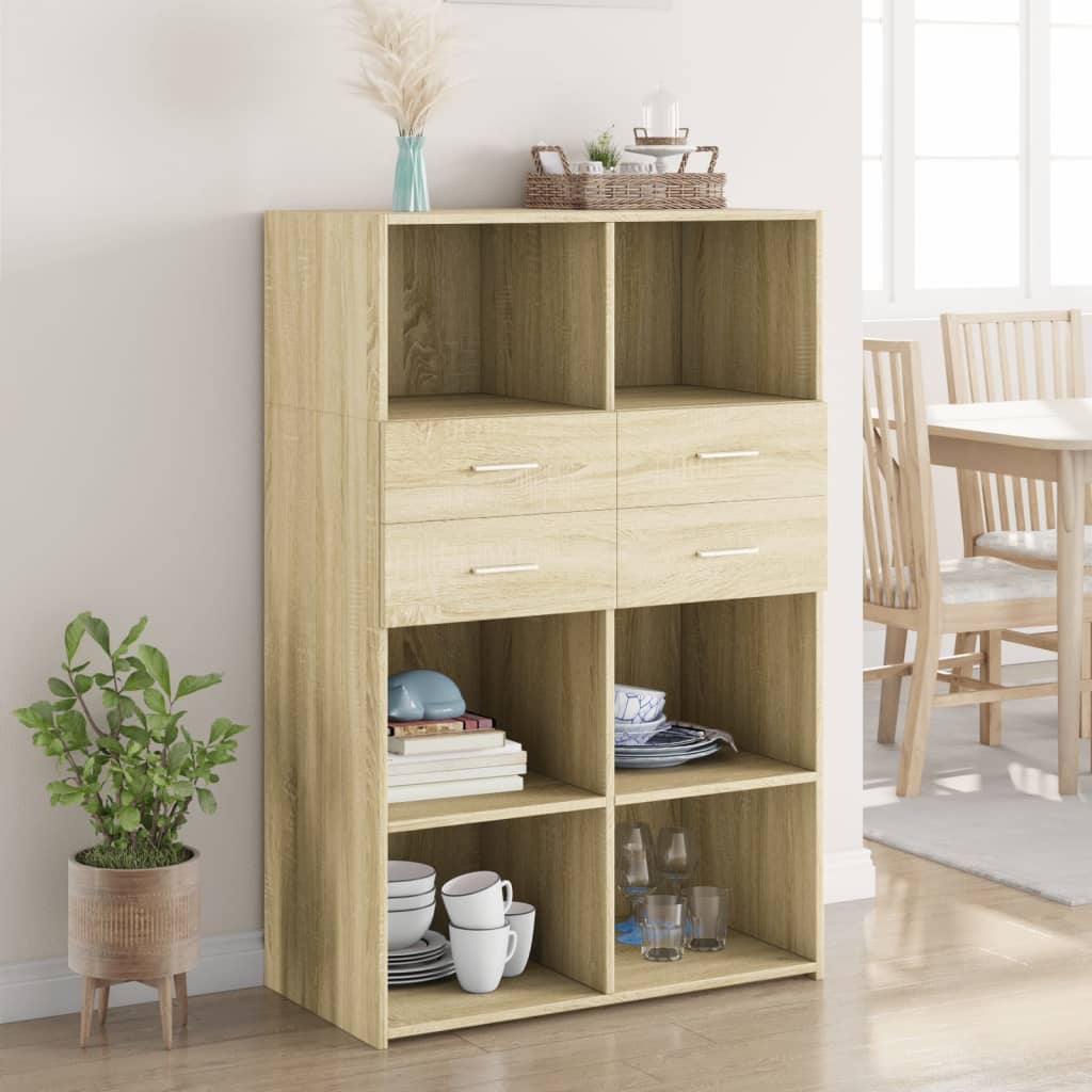 Hylle Sonoma Eik 80X42,5X124 Cm Konstruert Tre