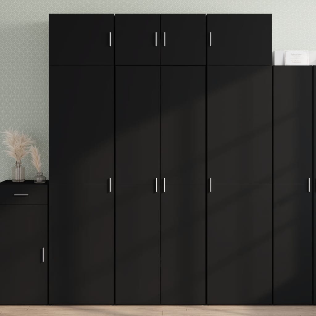 Highboard Svart 70X42,5X185 Cm Konstruert Tre