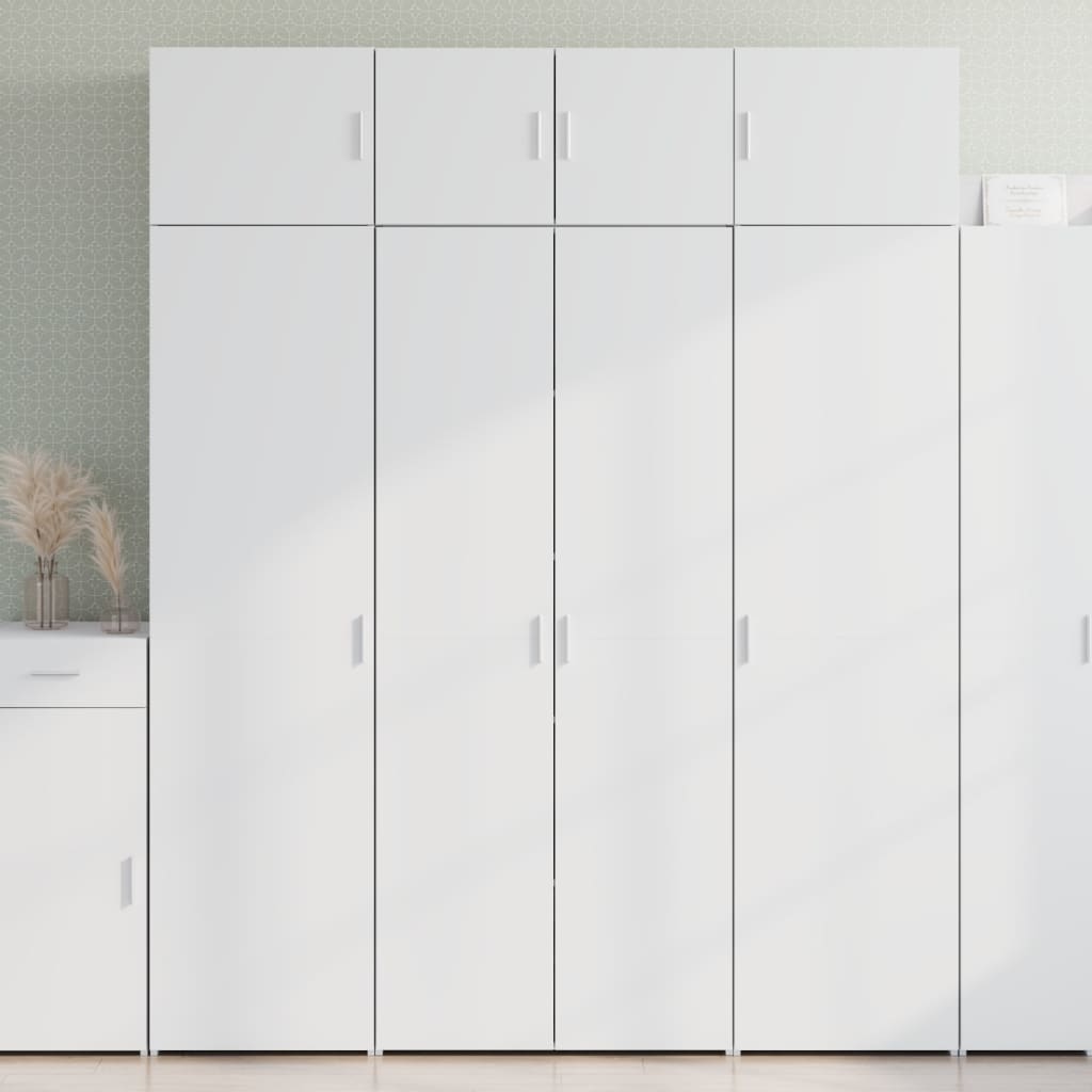 Highboard Hvit 80X42,5X185 Cm Konstruert Tre