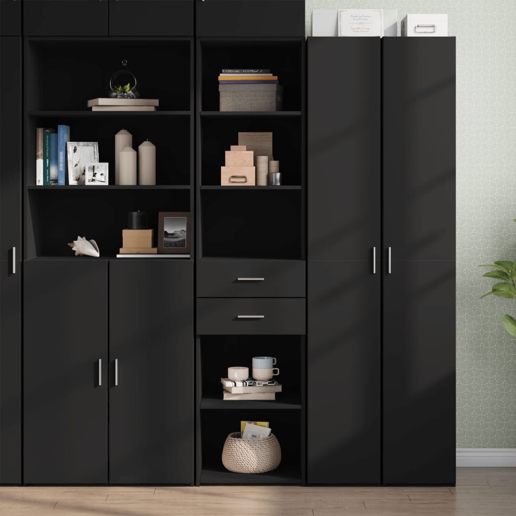 Hylle Svart 45X42,5X185 Cm Konstruert Tre
