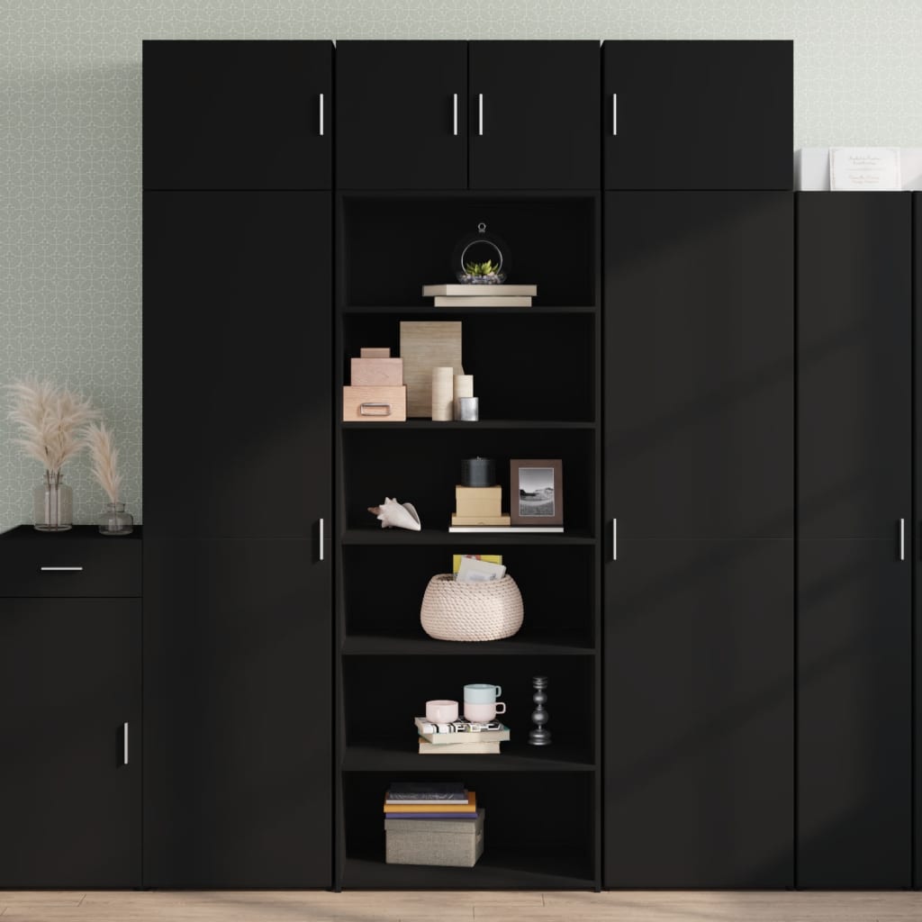 Hylle Svart 70X41X185 Cm Konstruert Tre