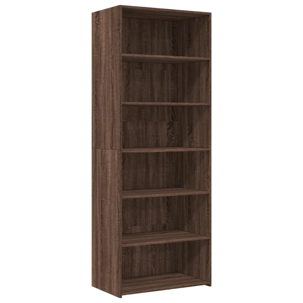 Hylle Brun Eik 70X41X185 Cm Konstruert Tre