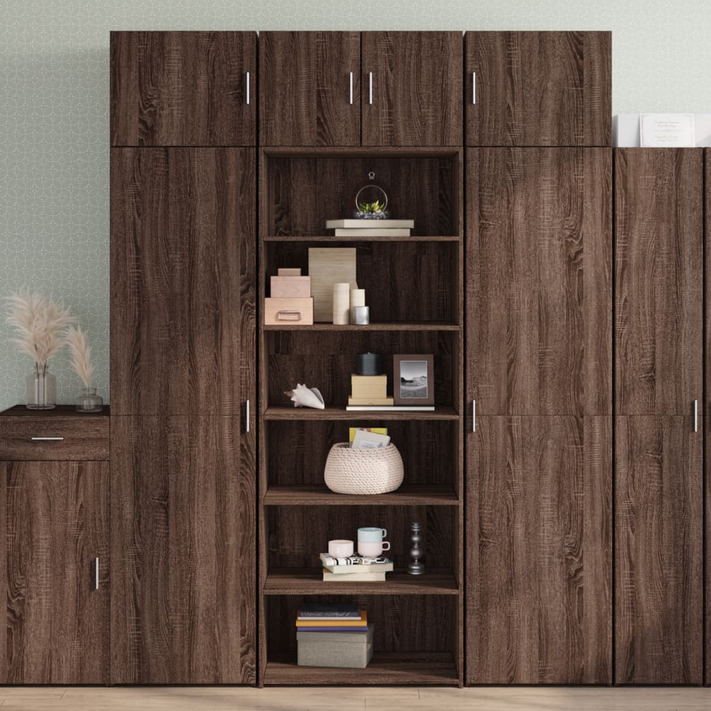 Hylle Brun Eik 70X41X185 Cm Konstruert Tre