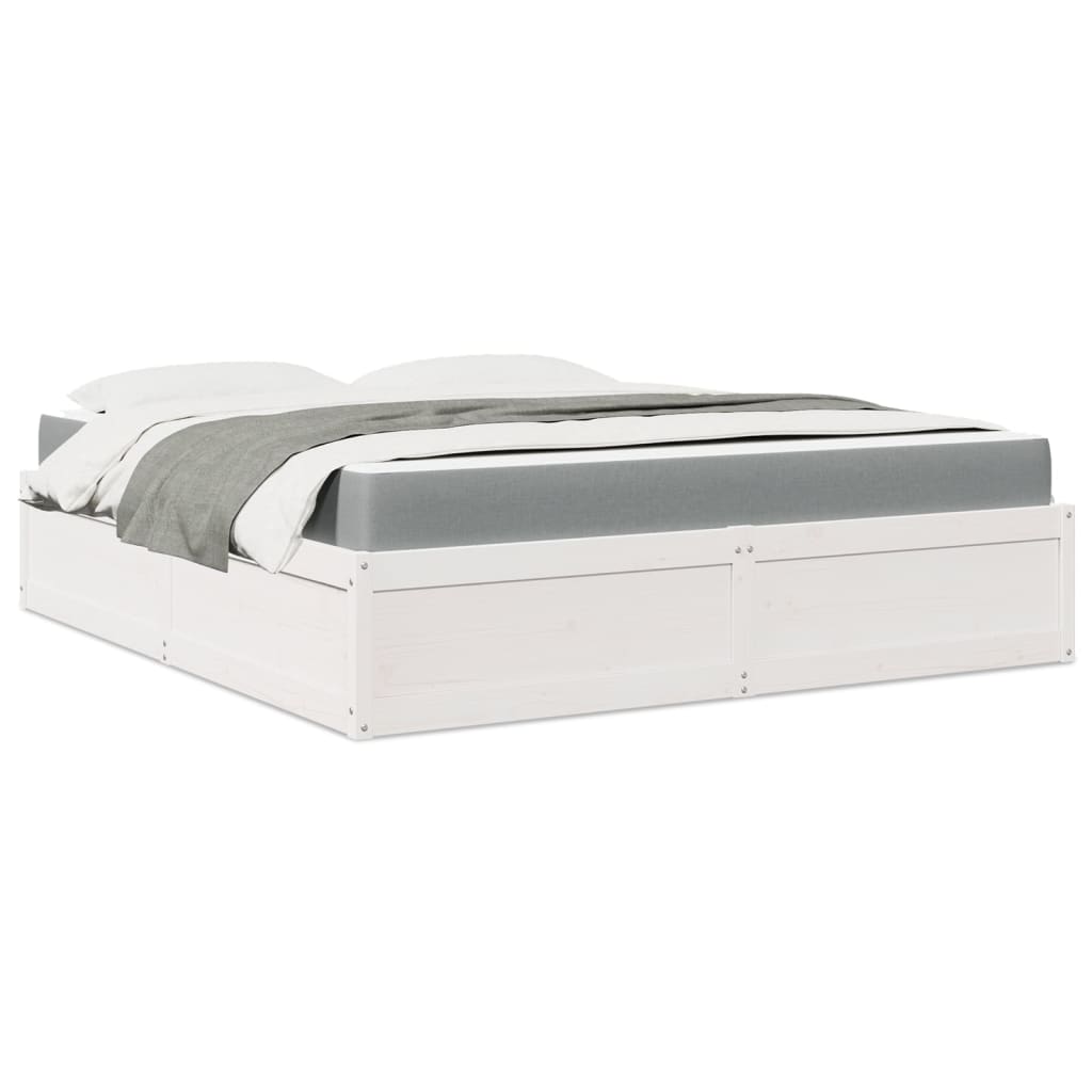 Seng Med Madrass Hvit 180X200 Cm Heltre Furu