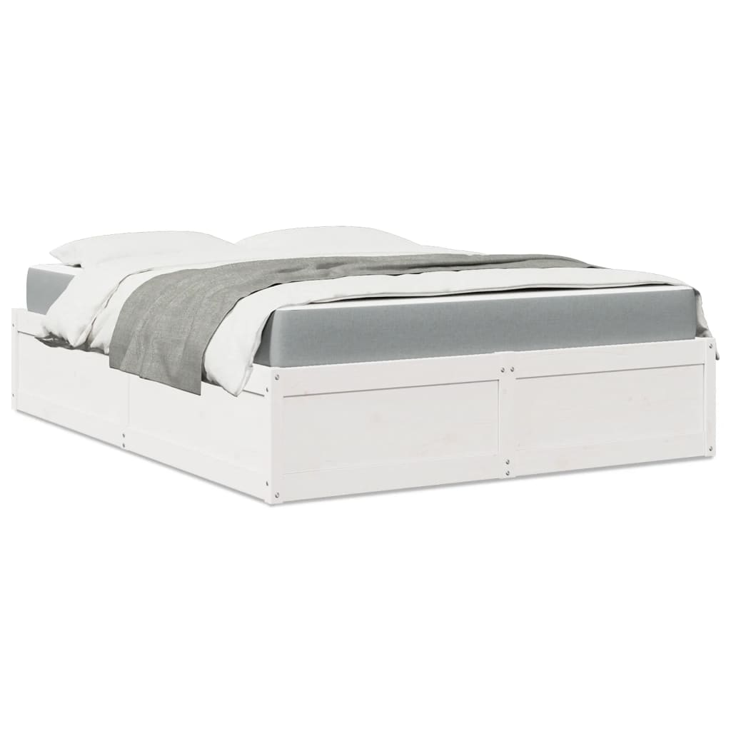 Seng Med Madrass Hvit 140X200 Cm Heltre Furu