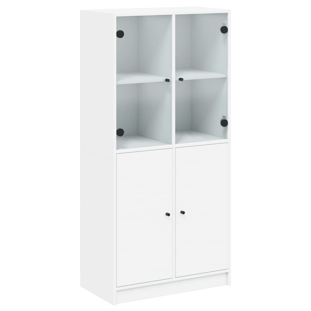 Highboard Med Dører Hvit 68X37X142 Cm Konstruert Tre
