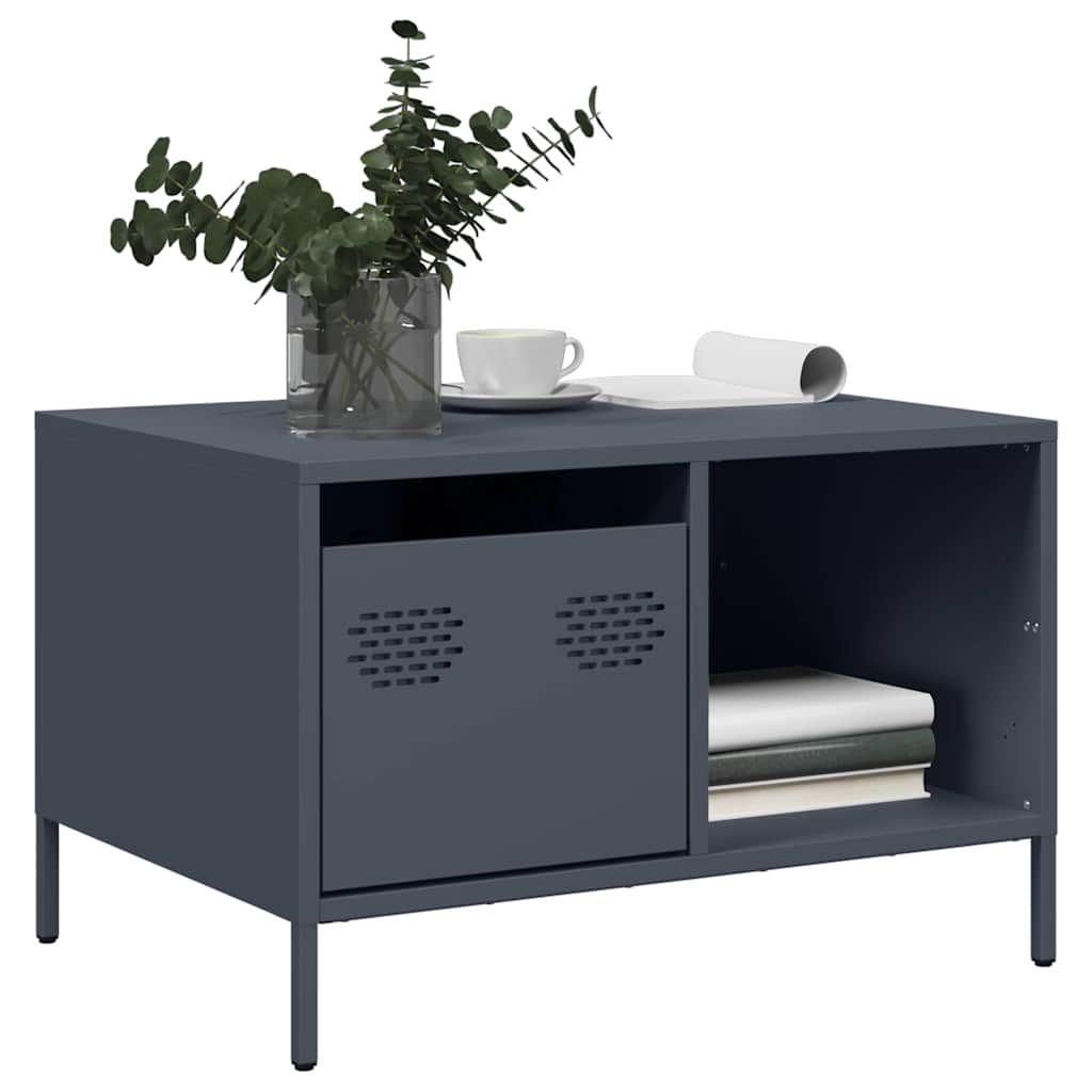 Salongbord Antrasitt 68,5X50X43,5 Cm Kaldvalset Stål