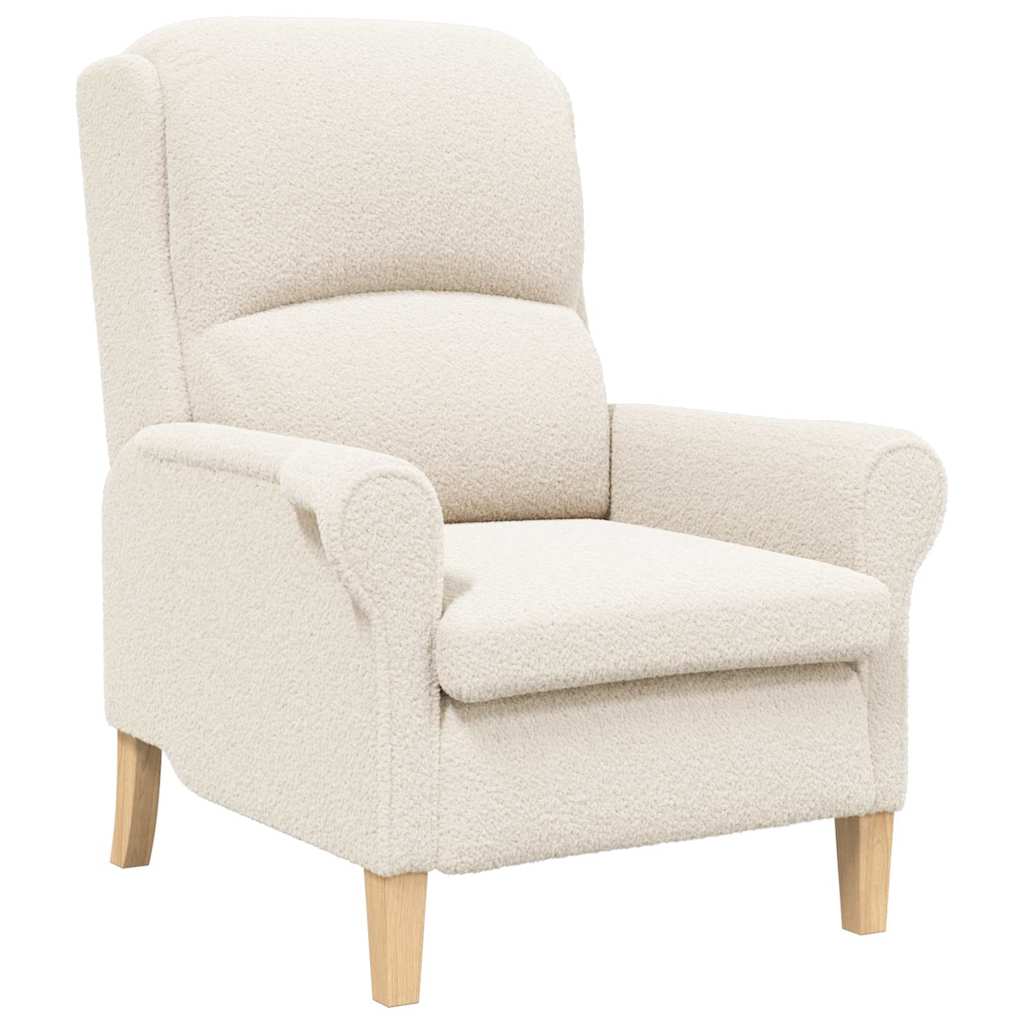 Lenestol Krem 76 X 94 X 102 Cm Myk Sherpa-Stoff, Konstruert Tre