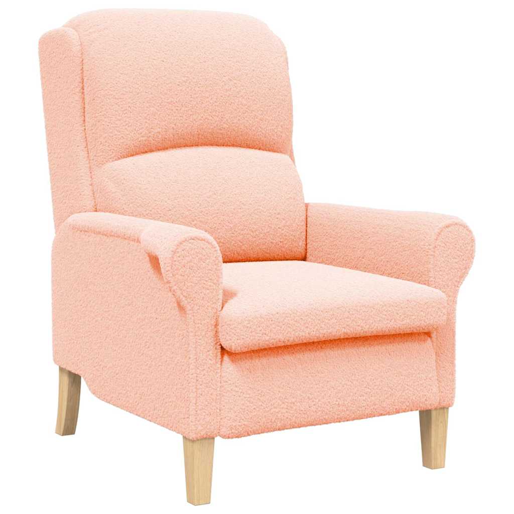 Lenestol Rosa 76 X 94 X 102 Cm Myk Sherpa-Stoff, Konstruert Tre