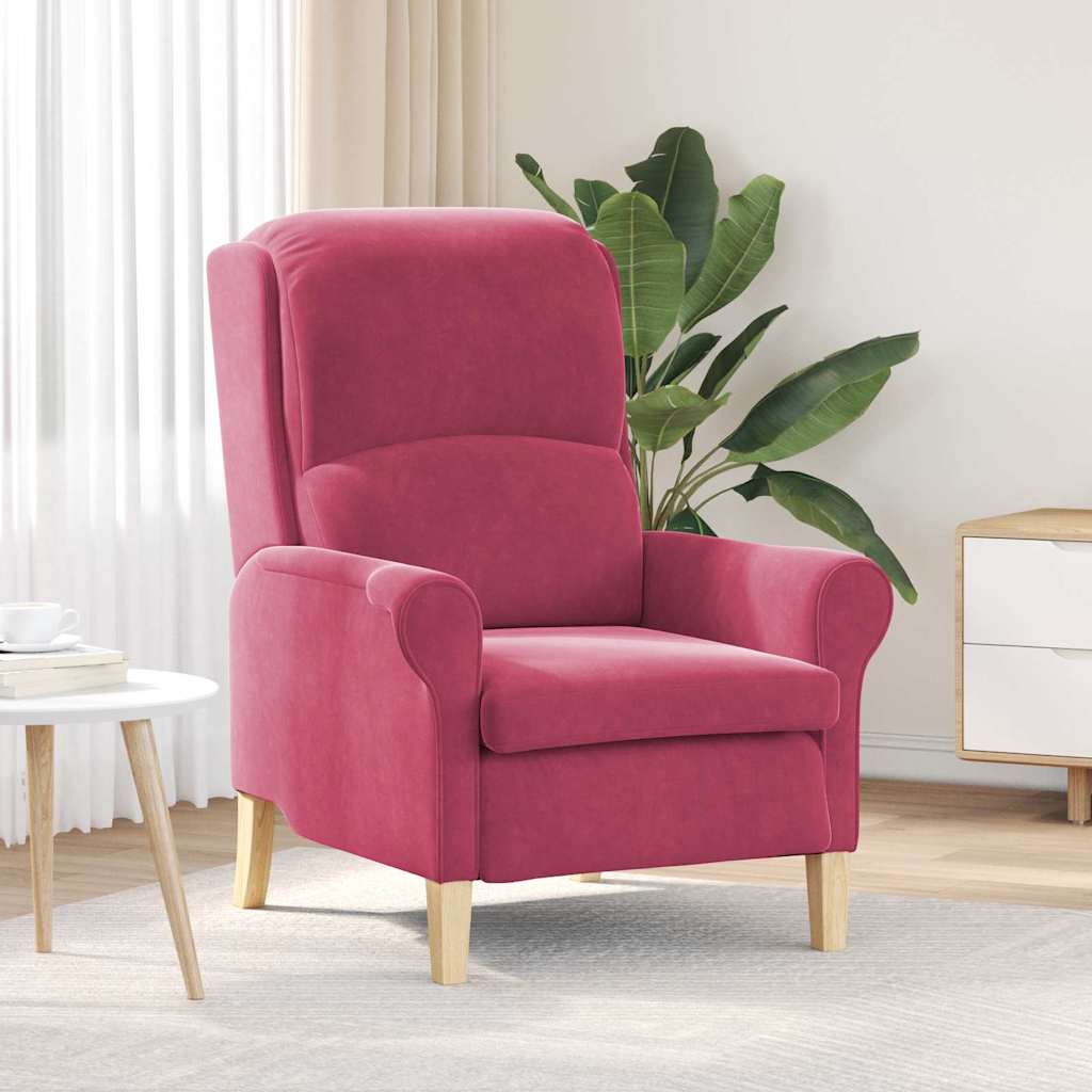 Lenestol Vinrød 76 X 94 X 102 Cm Fløyel