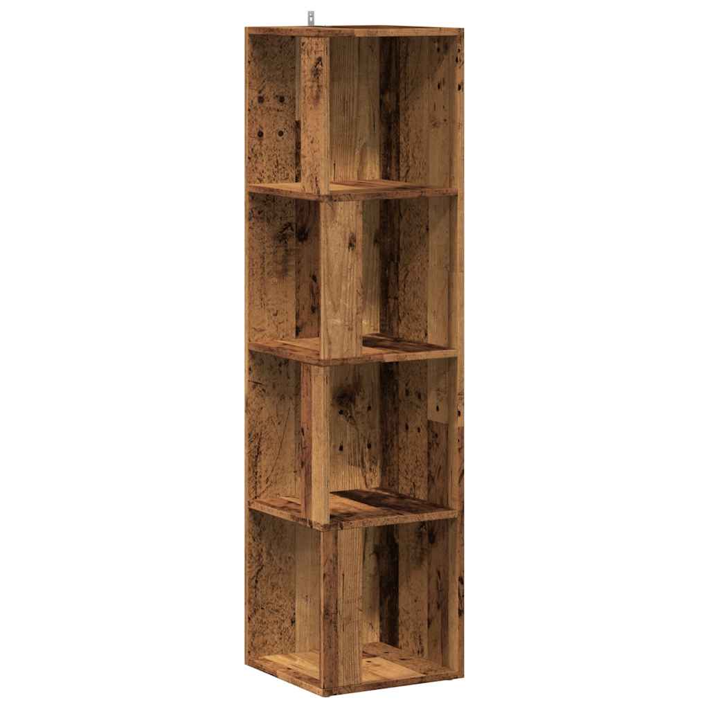 Hjørneskap Gammelt Tre 33X33X132 Cm Konstruert Tre