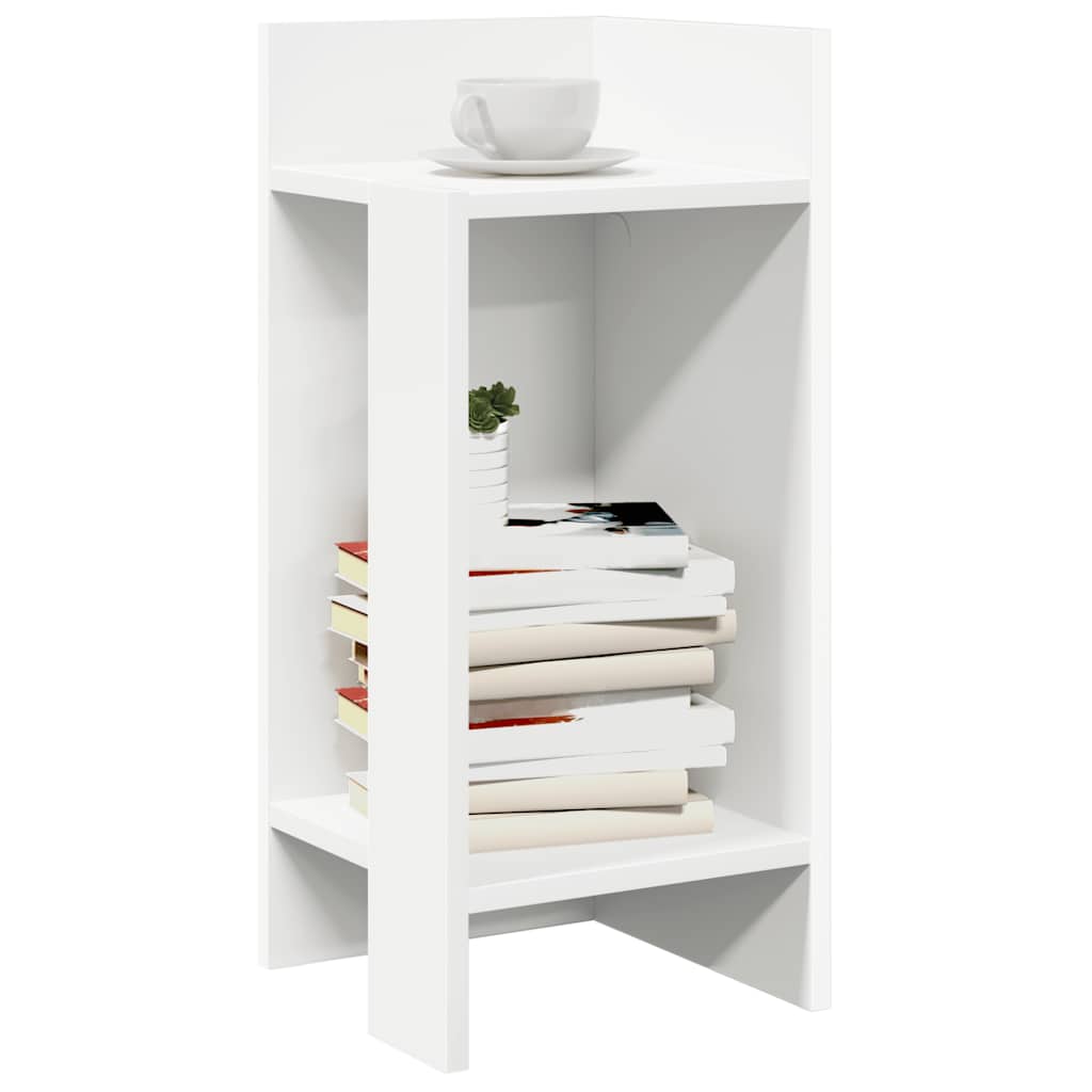 Sidebord Med Hylle Hvit 25,5X27X60 Cm
