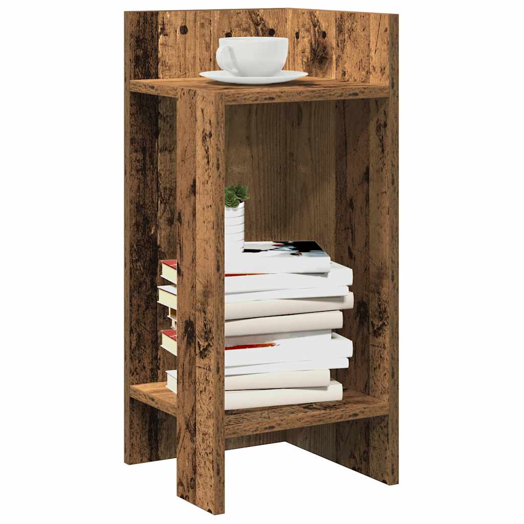 Sidebord Med Hylle Gammelt Tre 25,5X27X60 Cm