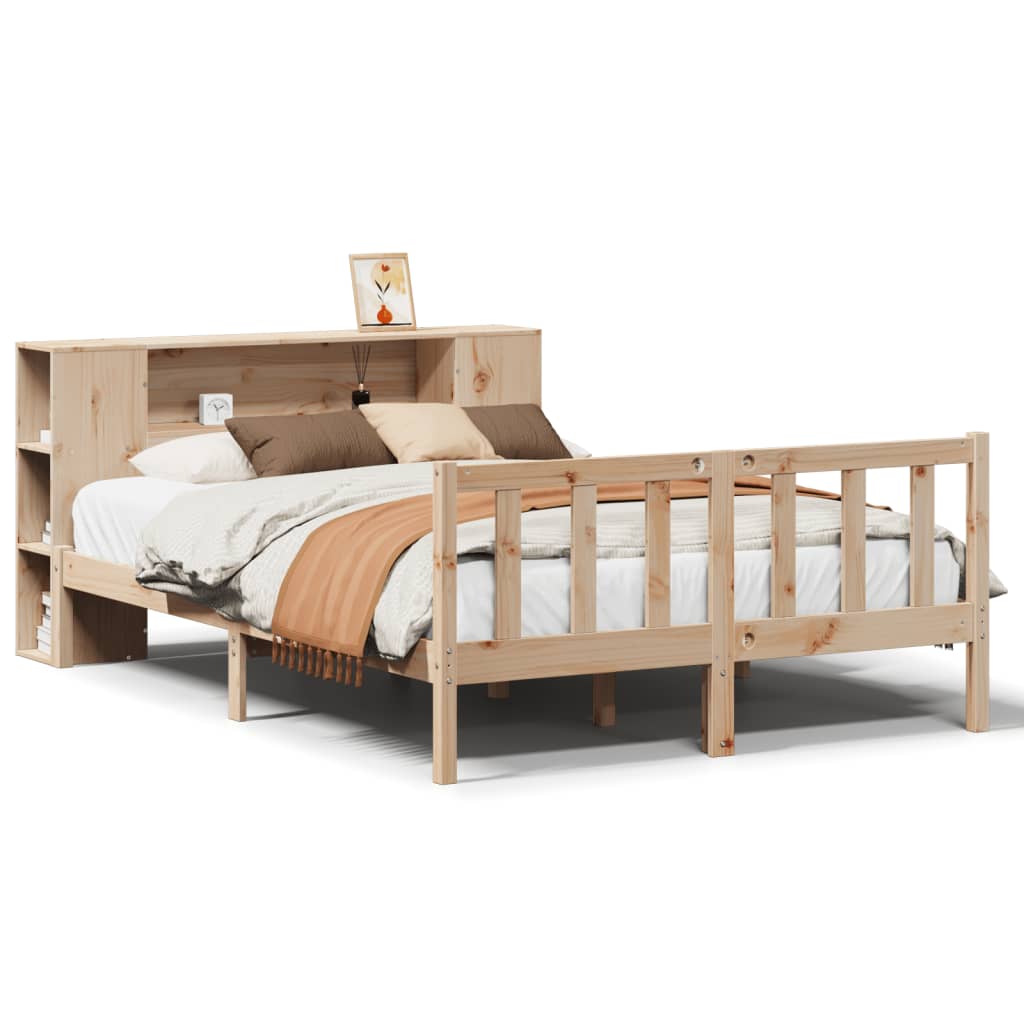 Seng Med Bokhylle Uten Madrass 120X200 Cm Heltre Furu