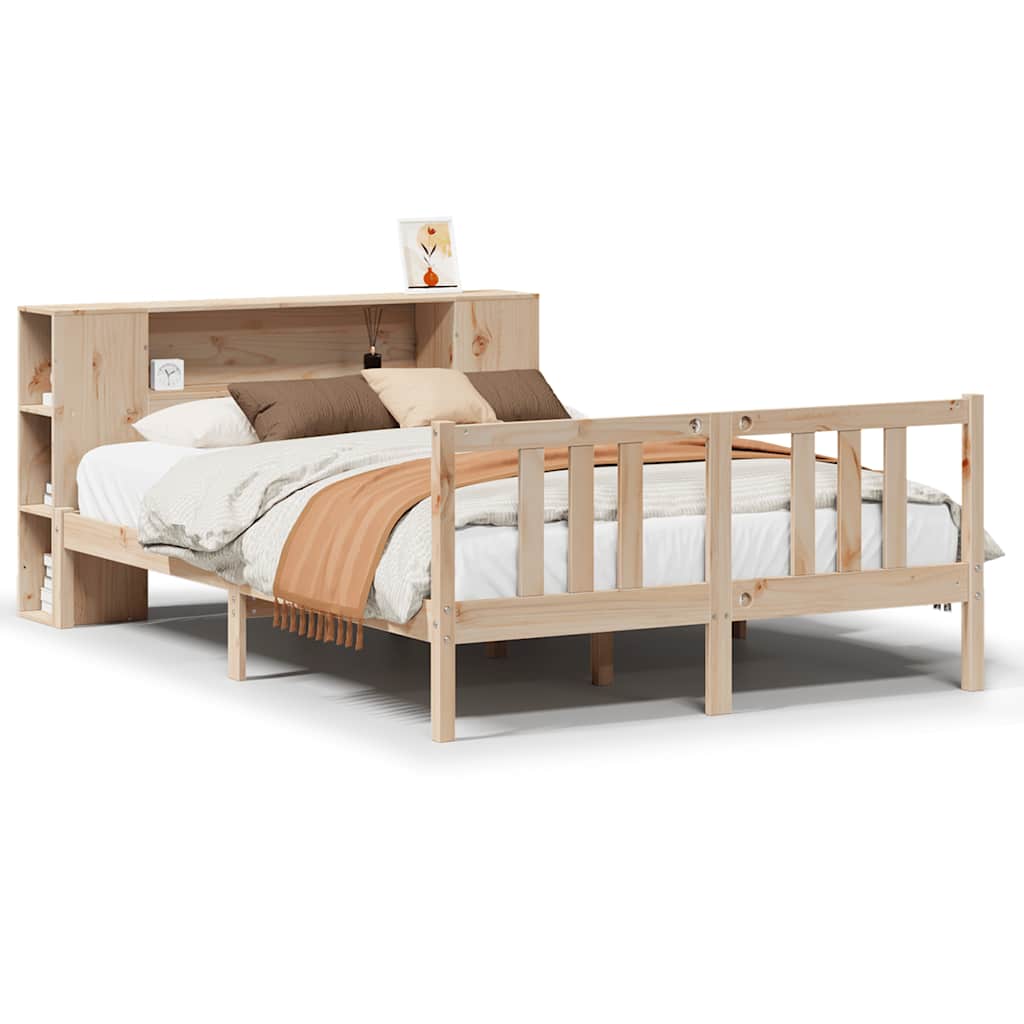 Seng Med Bokhylle Uten Madrass 120X200 Cm Heltre Furu