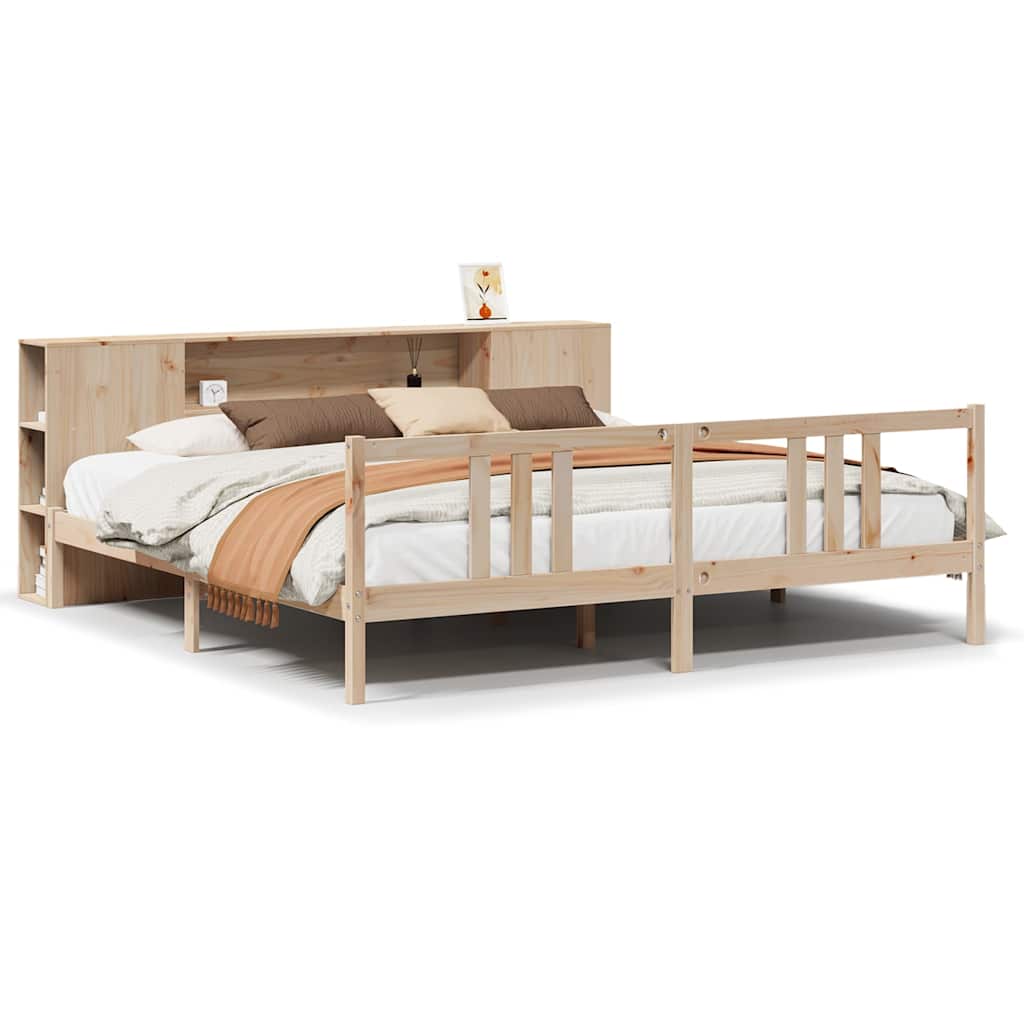 Seng Med Bokhylle Uten Madrass 180X200 Cm Heltre Furu