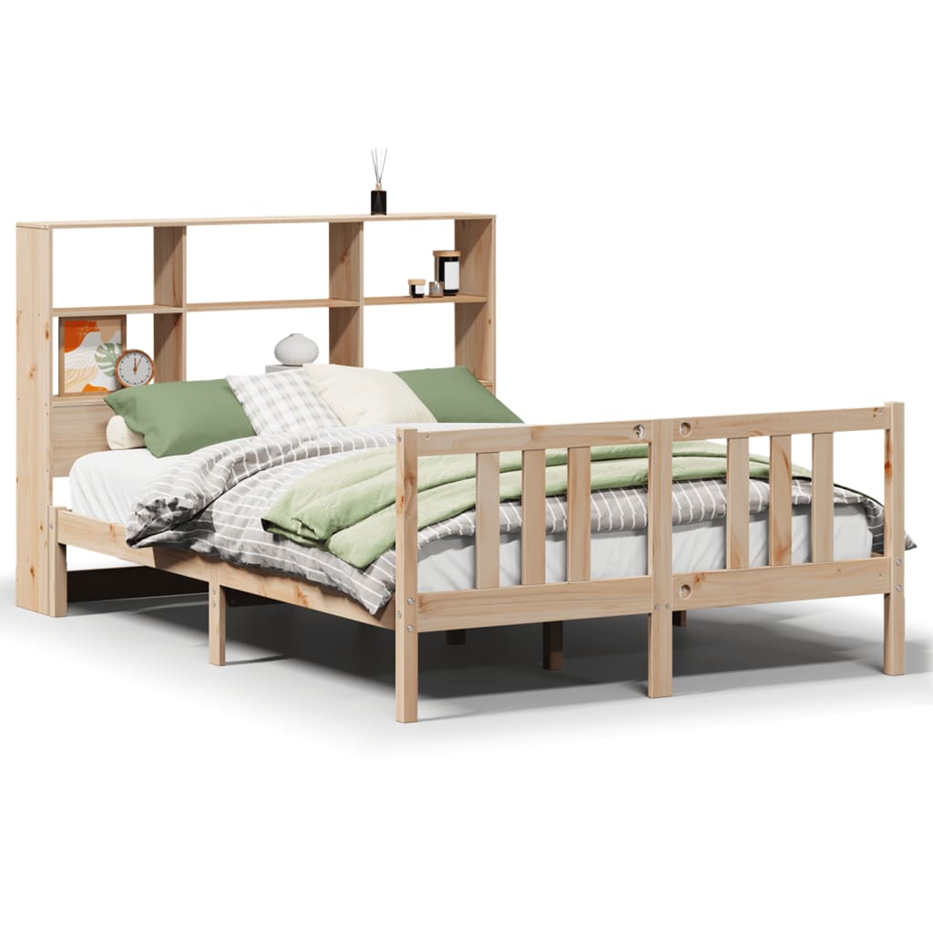 Seng Med Bokhylle Uten Madrass 120X200 Cm Heltre Furu