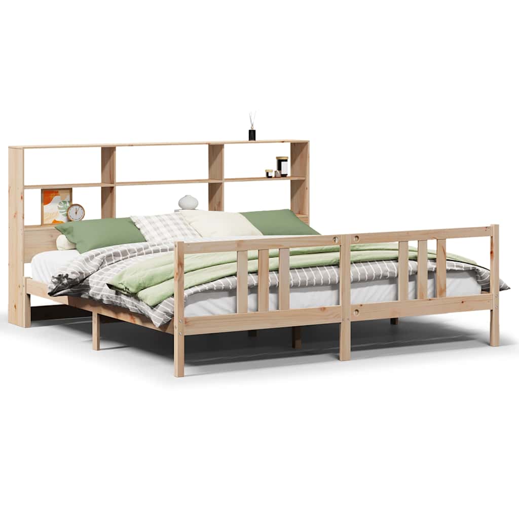 Seng Med Bokhylle Uten Madrass 180X200 Cm Heltre Furu