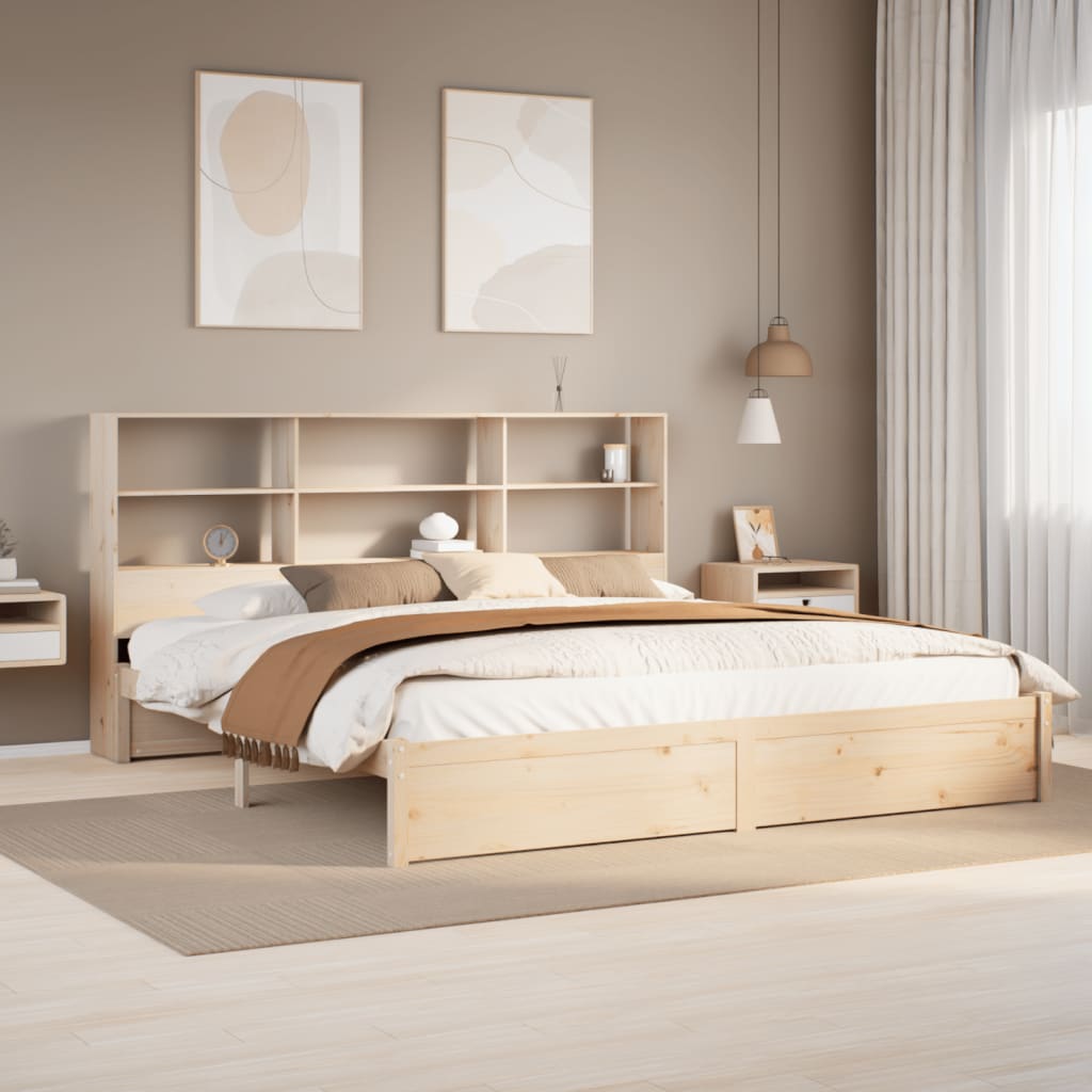 Seng Med Bokhylle Uten Madrass 180X200 Cm Heltre Furu