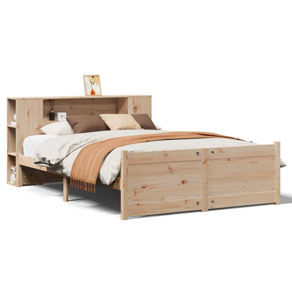 Seng Med Bokhylle Uten Madrass 120X200 Cm Heltre Furu