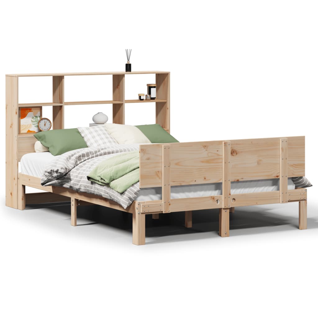 Seng Med Bokhylle Uten Madrass 140X200 Cm Heltre Furu