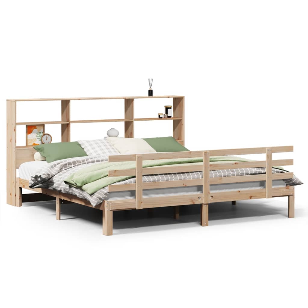 Seng Med Bokhylle Uten Madrass 180X200 Cm Heltre Furu