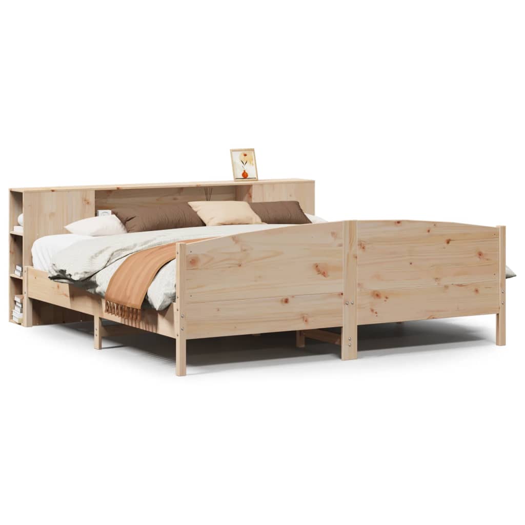 Seng Med Bokhylle Uten Madrass 180X200 Cm Heltre Furu