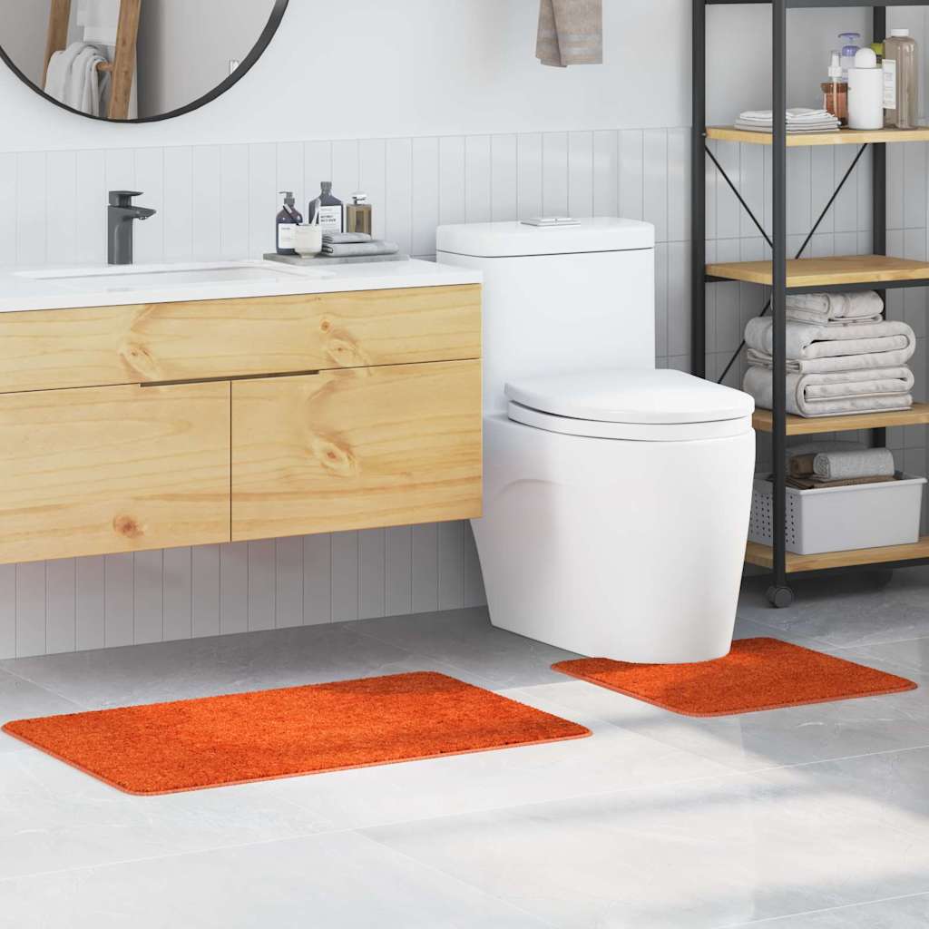 Anti-Skli Baderomsmatte Sett 2 Pcs Oransje Pp