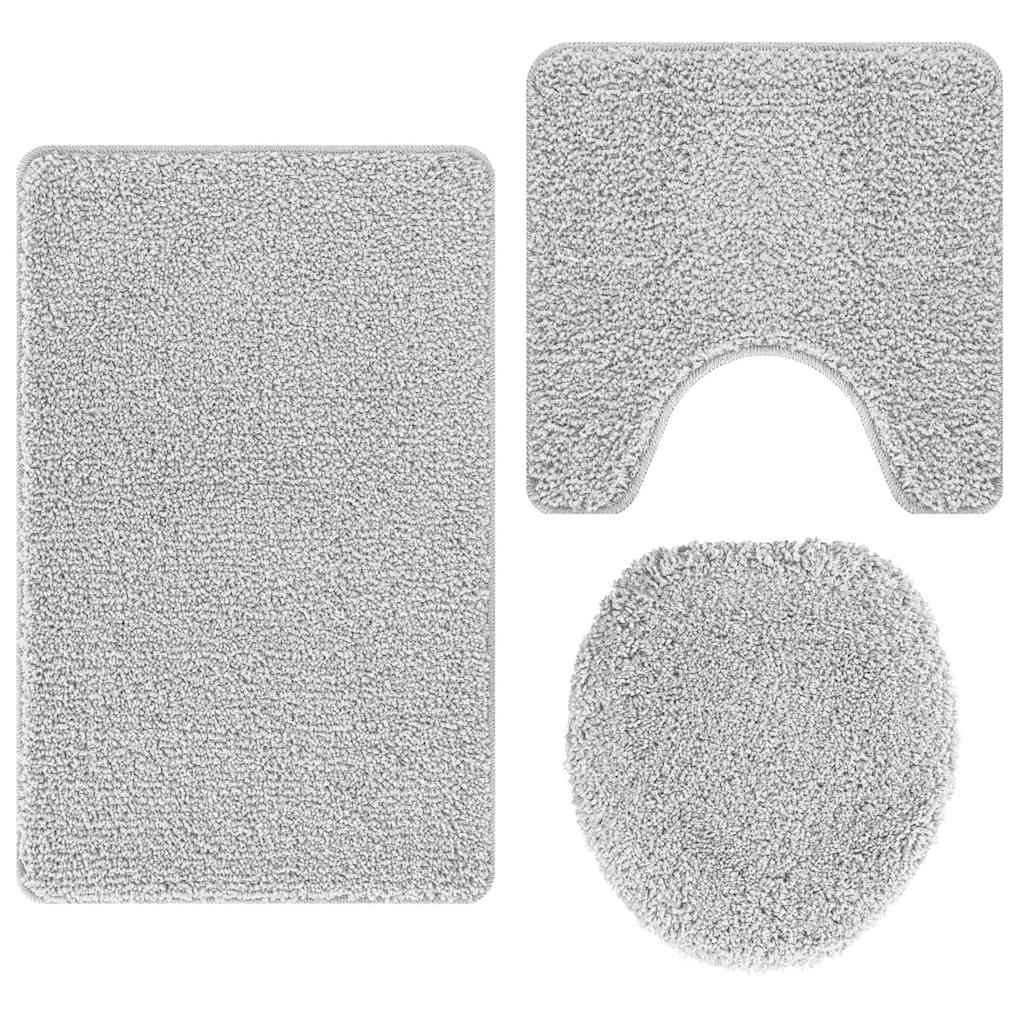 Anti-Skli Baderomsmatte Sett 3 Pcs Grå 50 X 50 Cm Pp