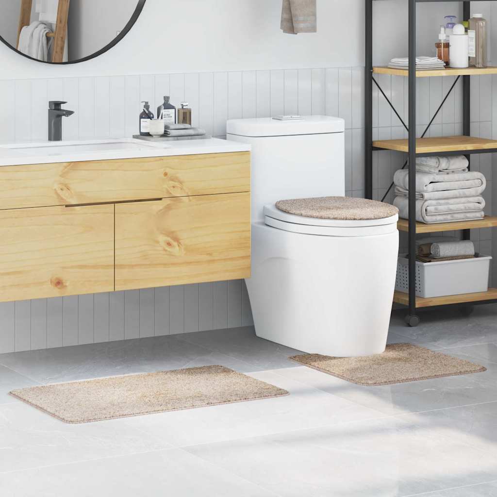 Anti-Skli Baderomsmatte Sett 3 Pcs Krem 50 X 50 Cm Pp