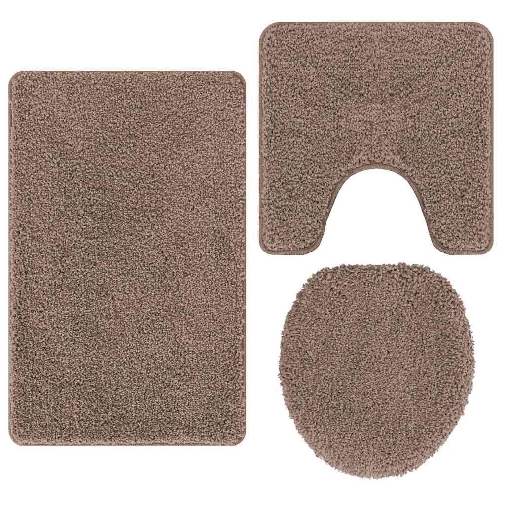 Anti-Skli Baderomsmatte Sett 3 Pcs Brun 50 X 50 Cm Pp