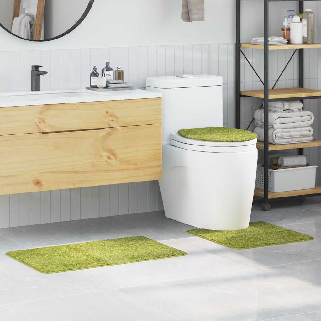 Anti-Skli Baderomsmatte Sett 3 Pcs Grønn 50 X 50 Cm Pp