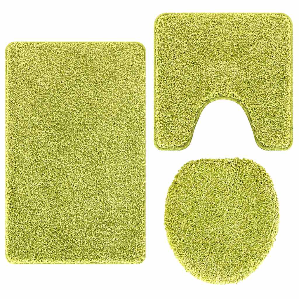 Anti-Skli Baderomsmatte Sett 3 Pcs Grønn 50 X 50 Cm Pp