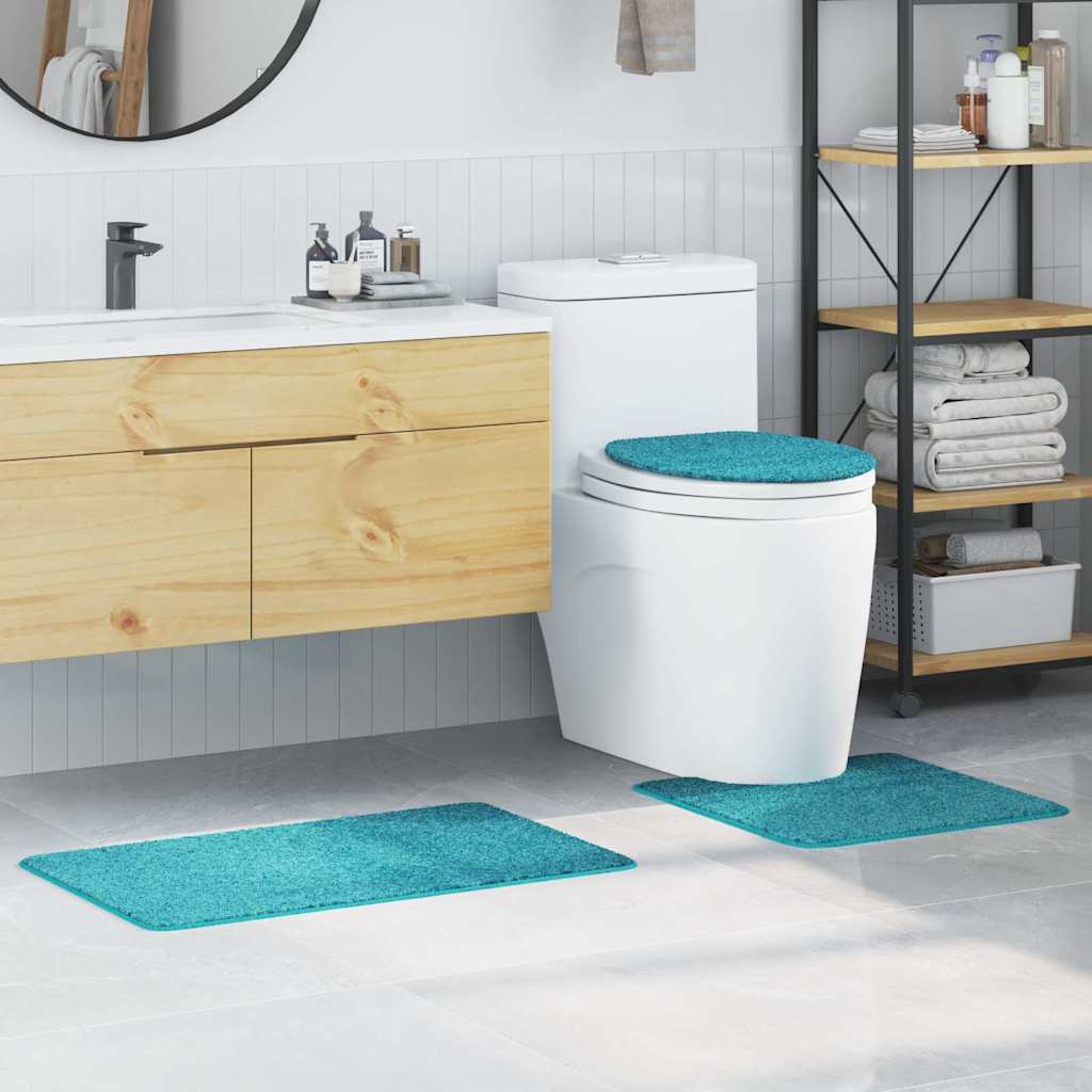Anti-Skli Baderomsmatte Sett 3 Pcs Turkis 50 X 50 Cm Pp