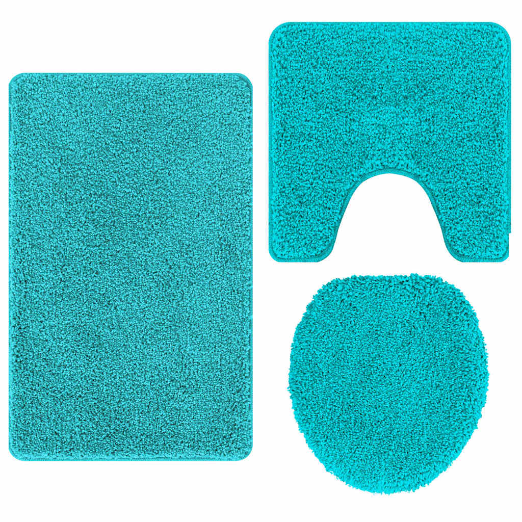 Anti-Skli Baderomsmatte Sett 3 Pcs Turkis 50 X 50 Cm Pp