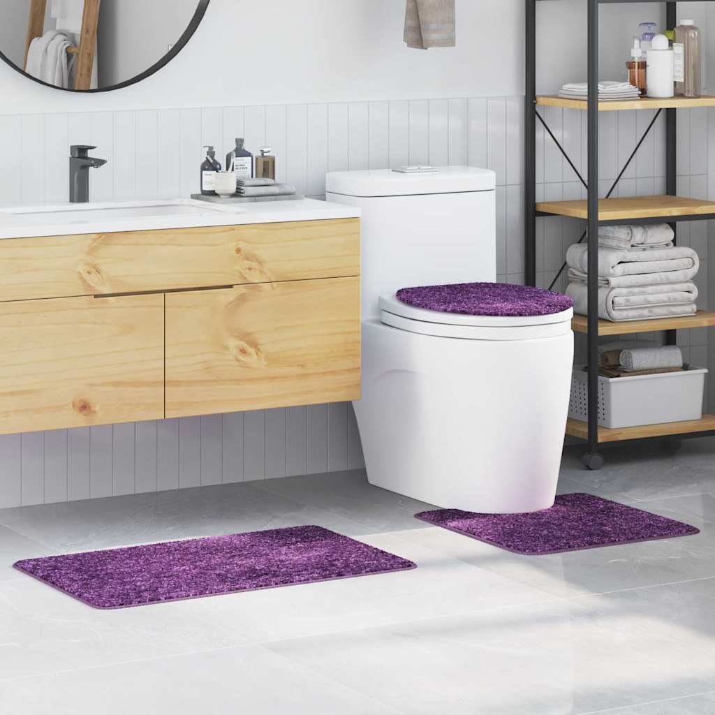 Anti-Skli Baderomsmatte Sett 3 Pcs Lilla 50 X 50 Cm Pp