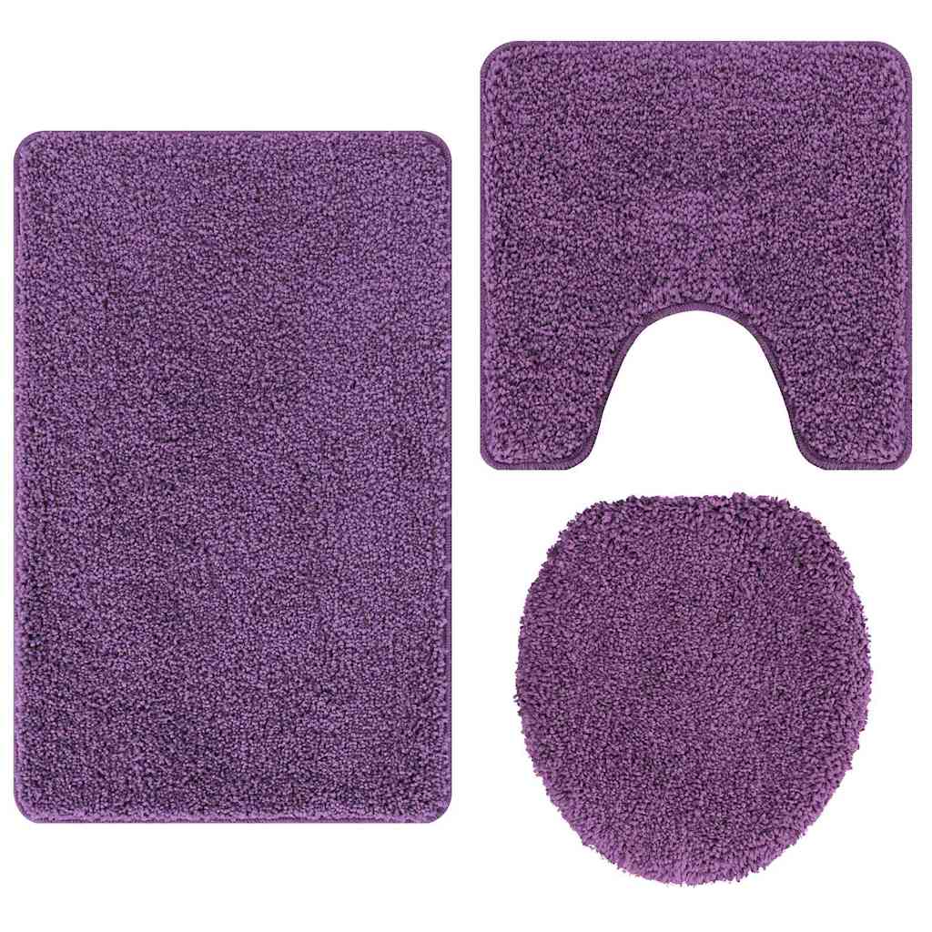 Anti-Skli Baderomsmatte Sett 3 Pcs Lilla 50 X 50 Cm Pp