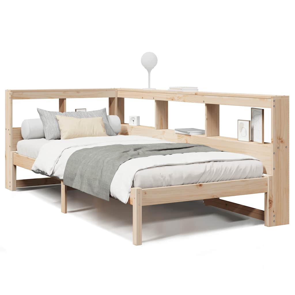 Seng Med Bokhylle Uten Madrass 100X200 Cm Heltre Furu