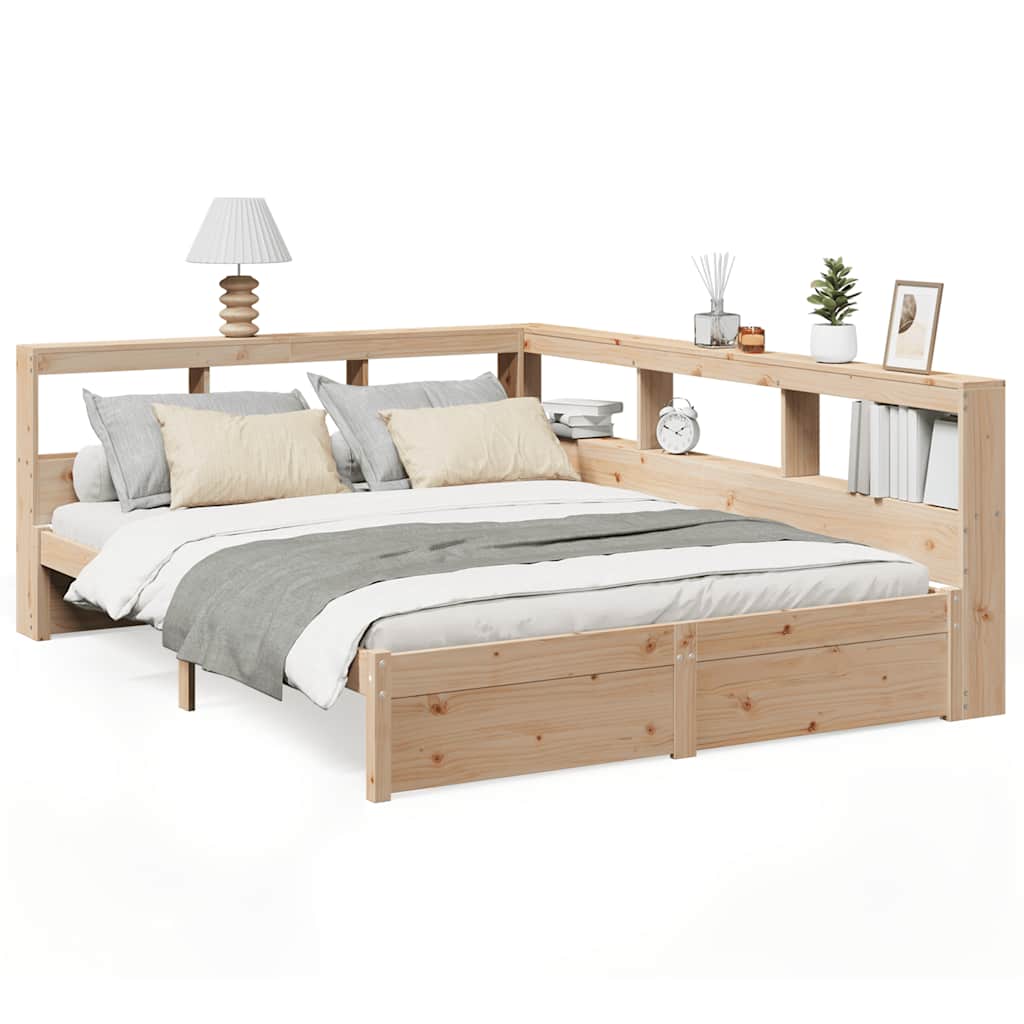 Seng Med Bokhylle Uten Madrass 140X200 Cm Heltre Furu