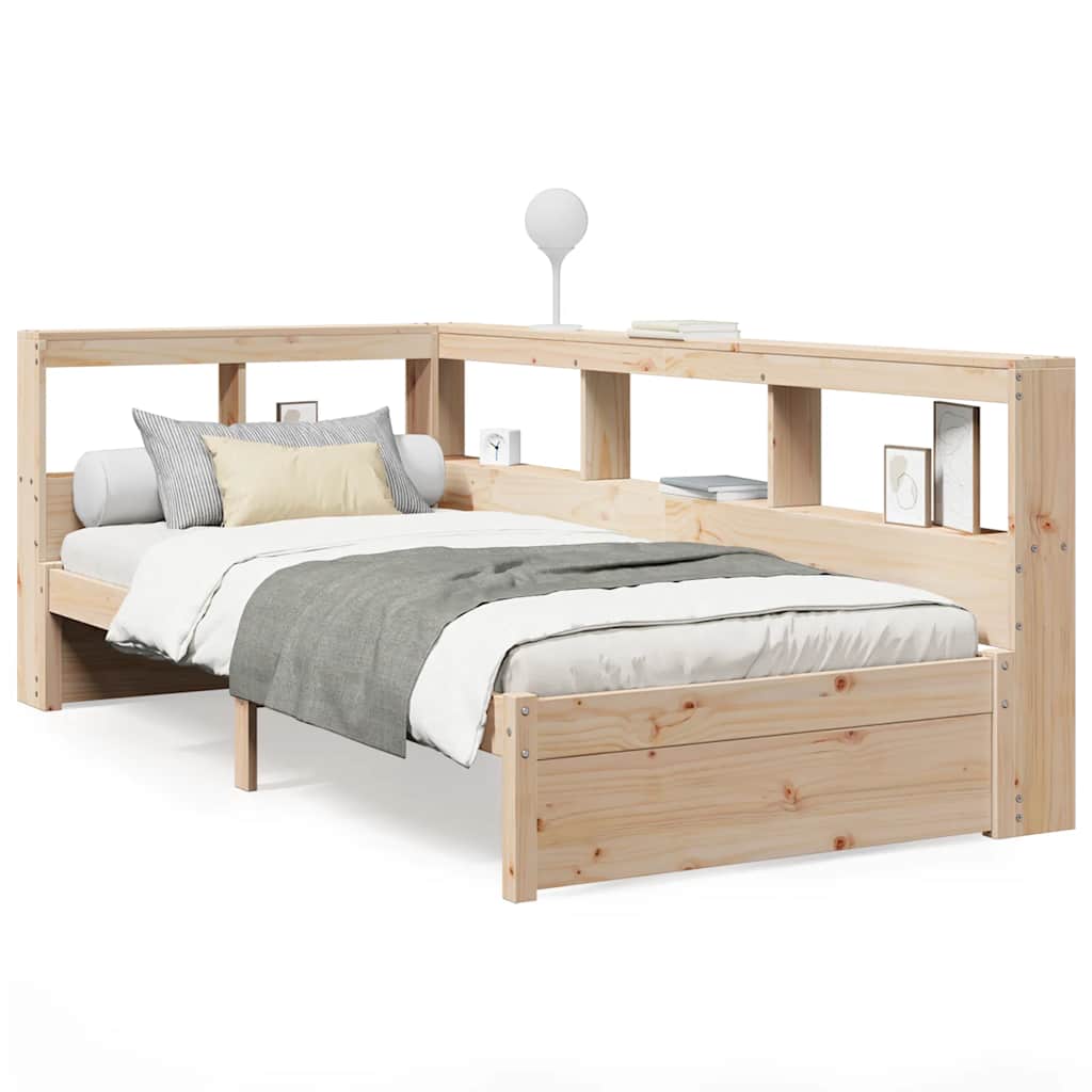 Seng Med Bokhylle Uten Madrass 100X200 Cm Heltre Furu