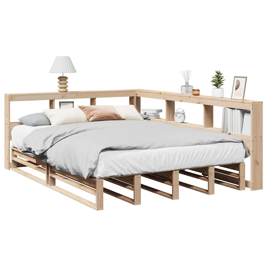 Seng Med Bokhylle Uten Madrass 140X200 Cm Heltre Furu