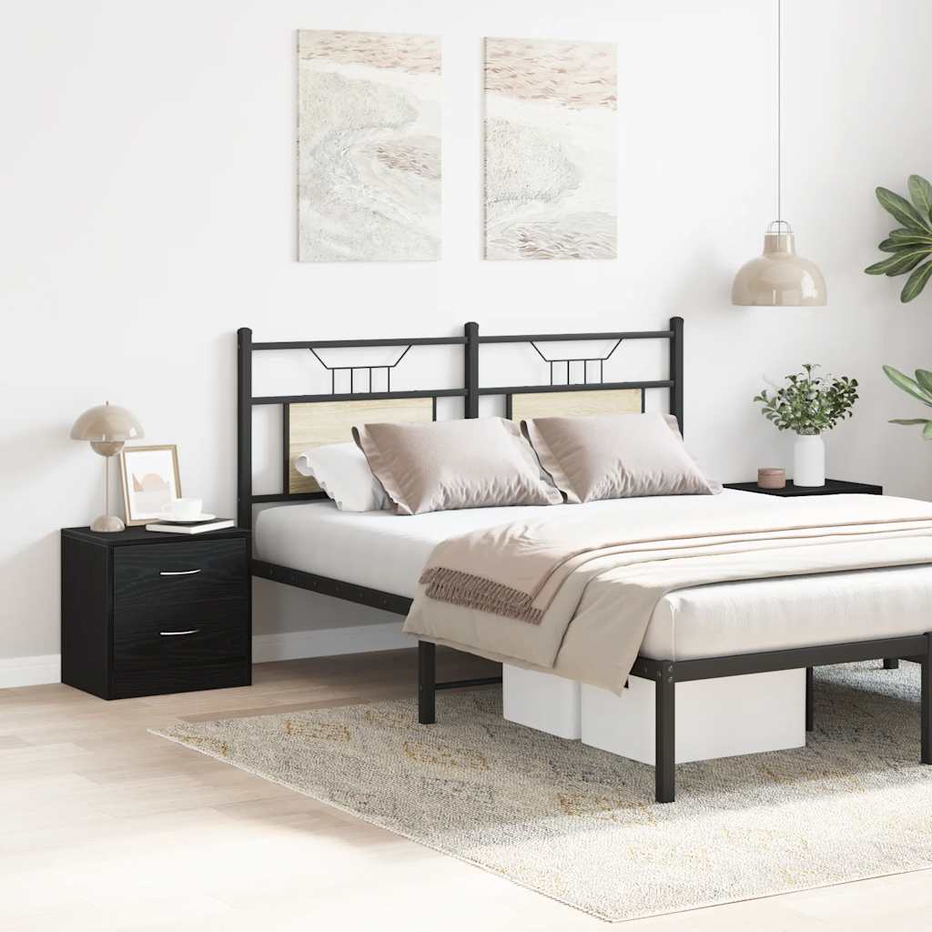 Nattbord 2 Stk Svart Eik 40X30X40 Cm Sponplate