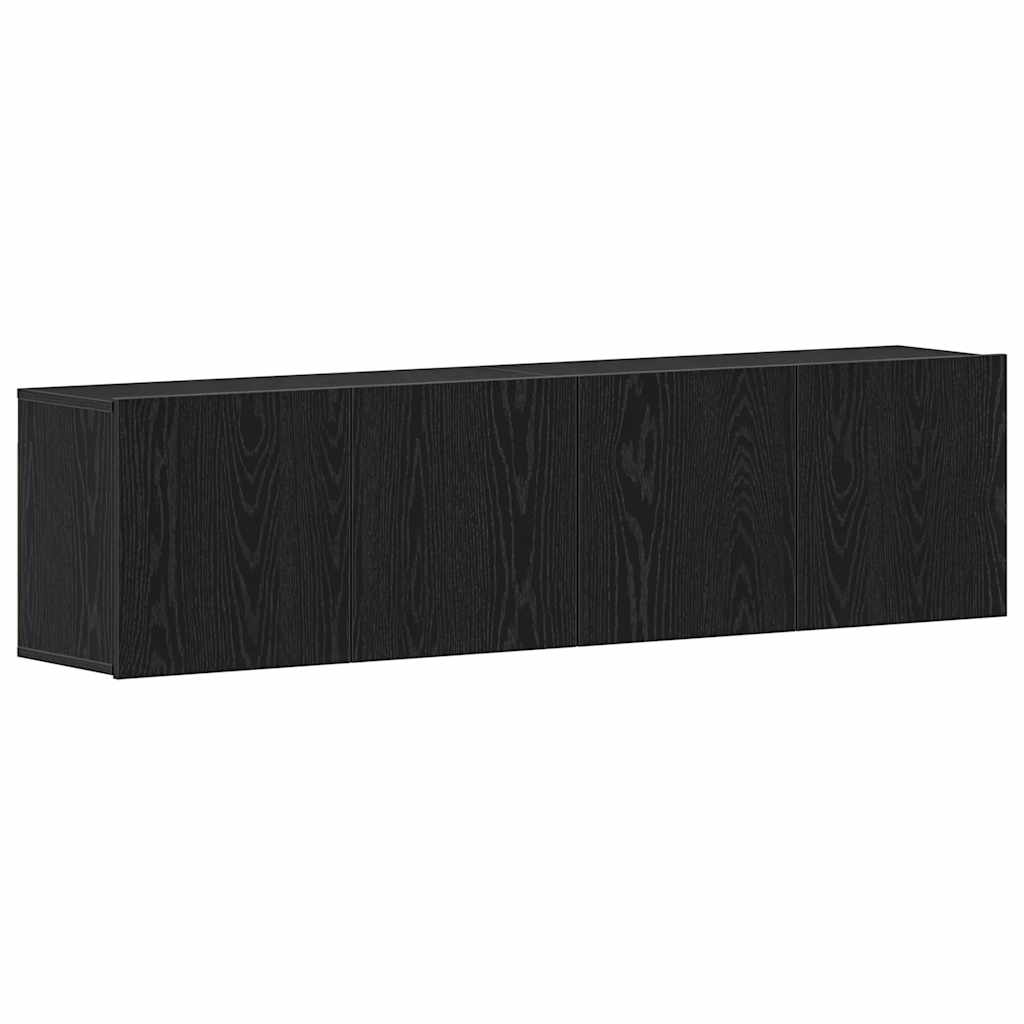 Tv-Skap 2 Stk Svart Eik 160X30X41 Cm Konstruert Tre