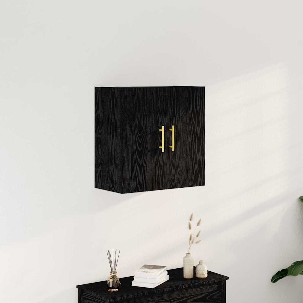Veggskap Veggmontert Svart Eik 60 X 31 X 70 Cm Konstruert Tre