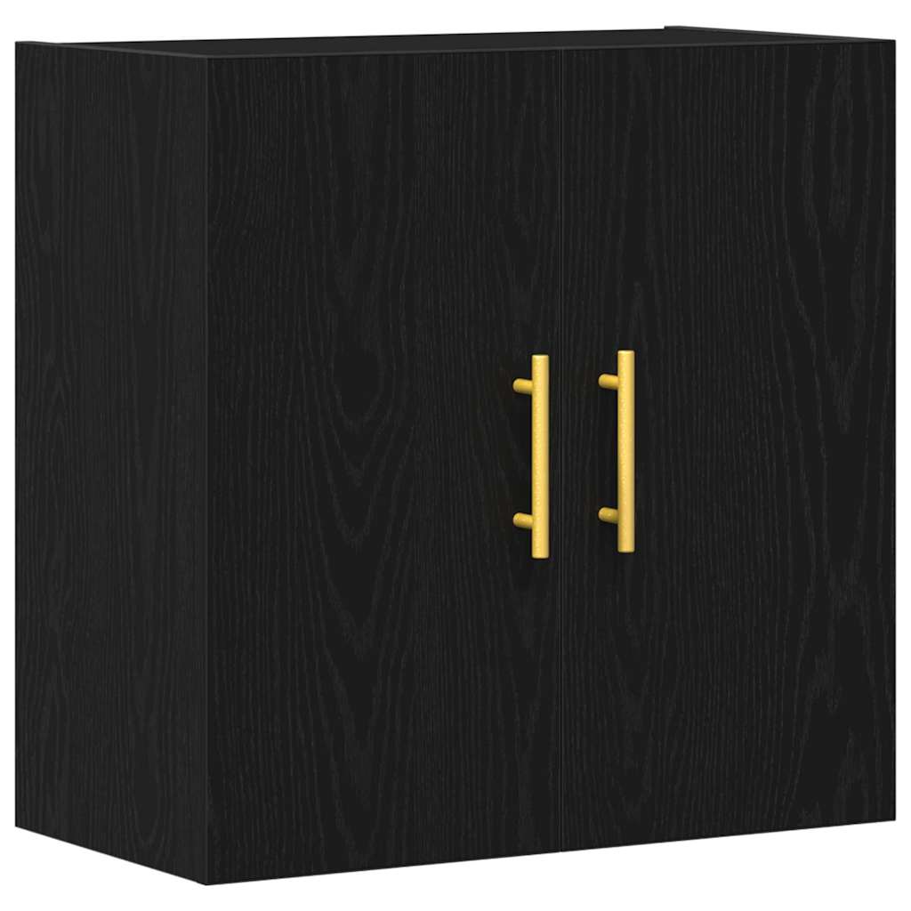 Veggskap Veggmontert Svart Eik 60 X 31 X 70 Cm Konstruert Tre