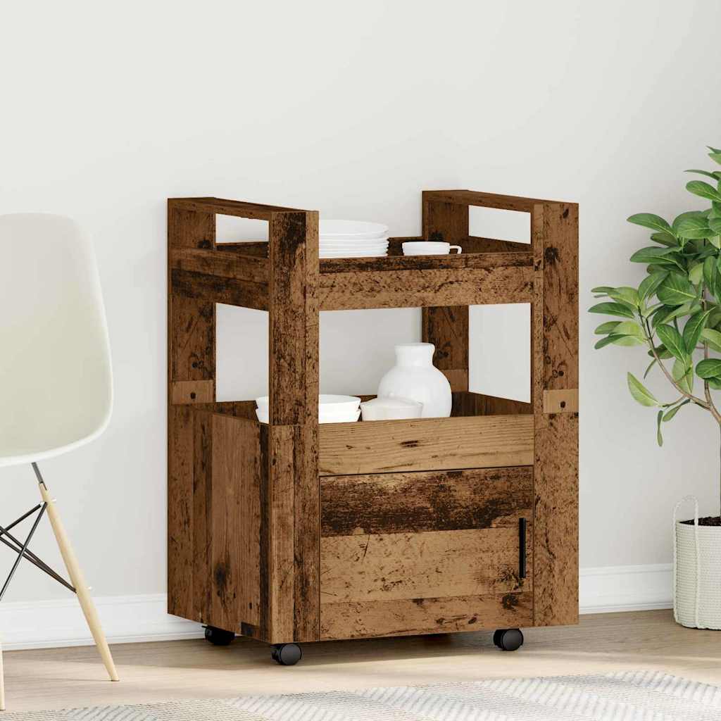 Kjøkkenvogn Gammelt Tre 60 X 45 X 80 Cm Konstruert Tre
