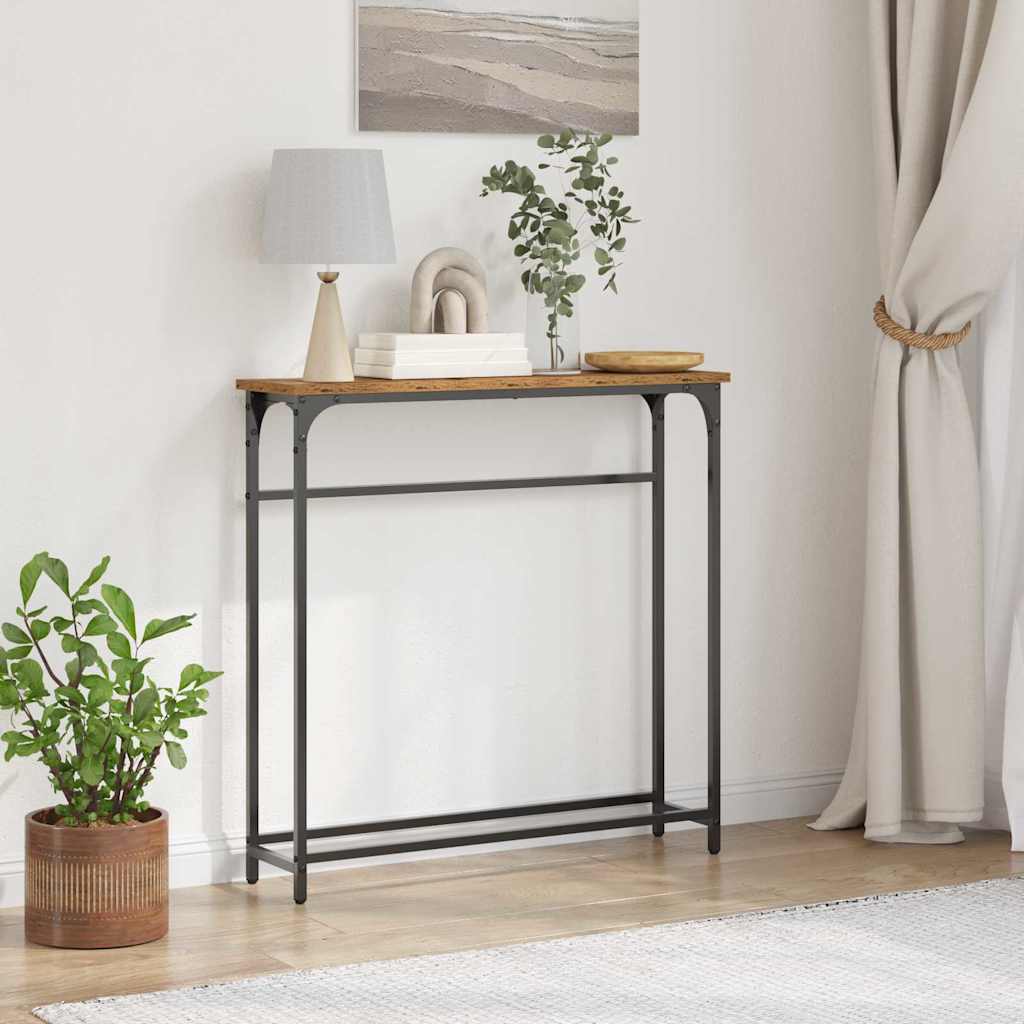 Konsollbord Gamle Tre 75 X 19.5 X 75 Cm Ingeniørtre Og Metall